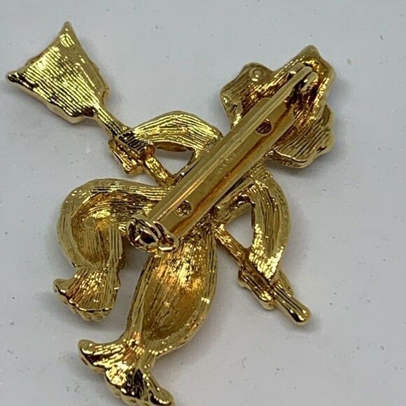 Scarecrow Gold Tone Avon Brooch Halloween Fall Pin - Picture 3 of 6